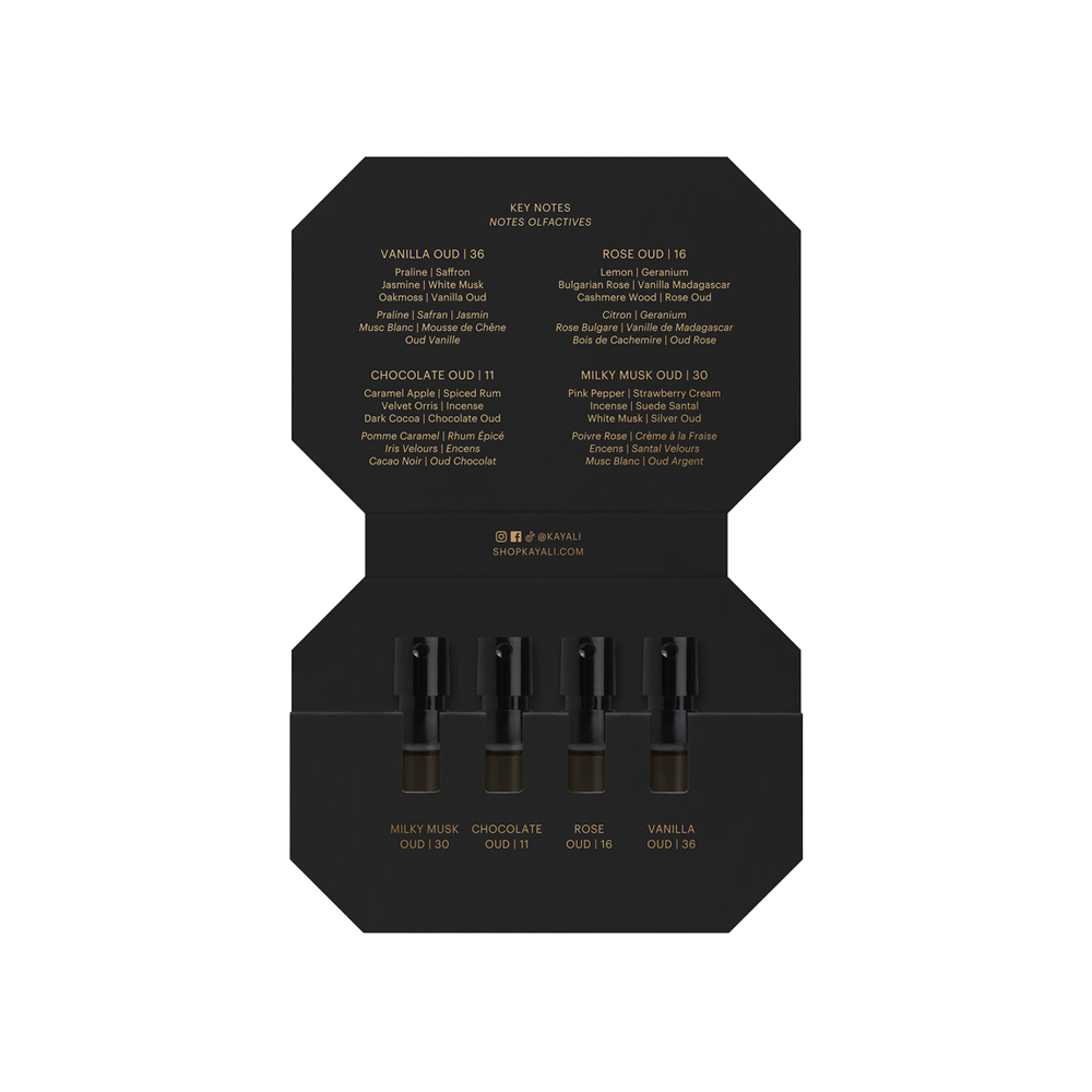 KAYALI Oudgasm Discovery Set | 4x1.5ml Oud Perfume Set – KAYALI US