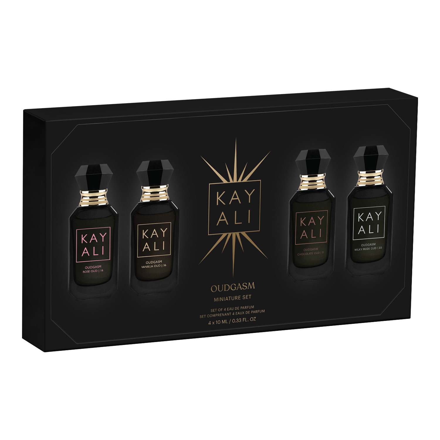 KAYALI OUDGASM ミニ香水セット 4本入り KAYALI Oudgasm Miniature Set | 4x10ml Oud Perfume Set – KAYALI US